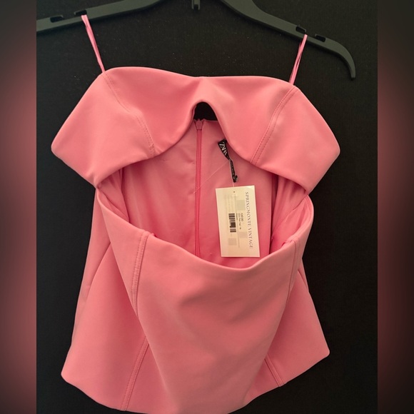 Zara Pink Strapless Blouse - Picture 2 of 3
